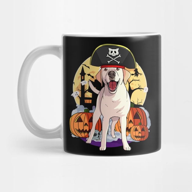 Yellow Labrador Pirate Halloween Pumpkin by Noseking